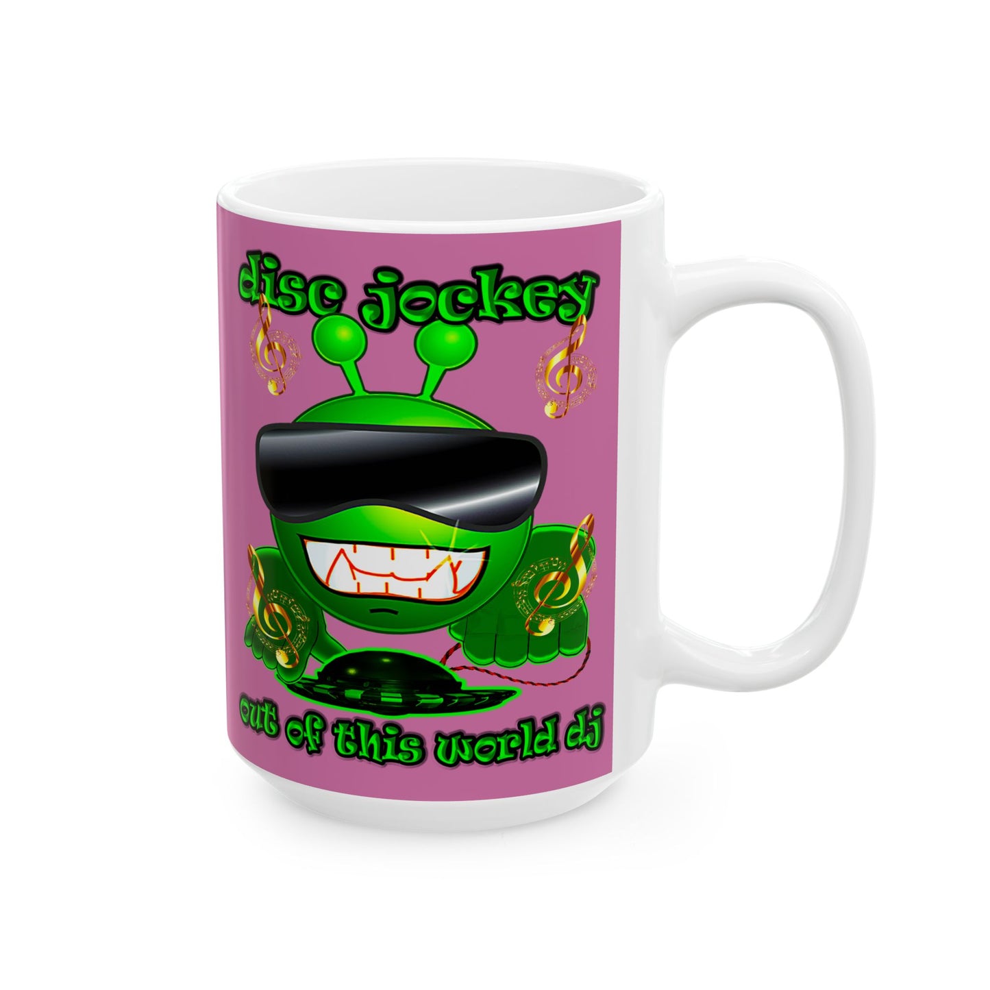 disc jockey - White Mug (light pink)