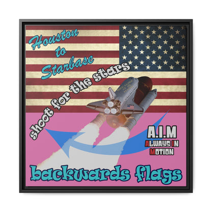 shoot for the stars - framed canvas art (light pink)