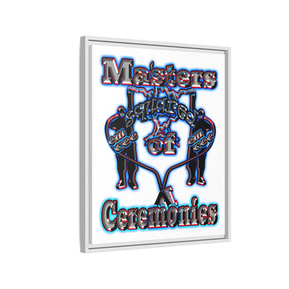 em cee squared - framed canvas art (white)