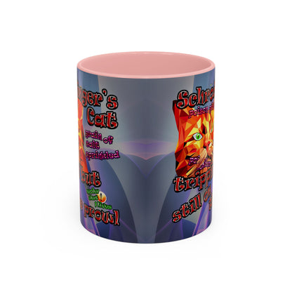 schrodinger's cat - Accent Mug (grey-pink wave)