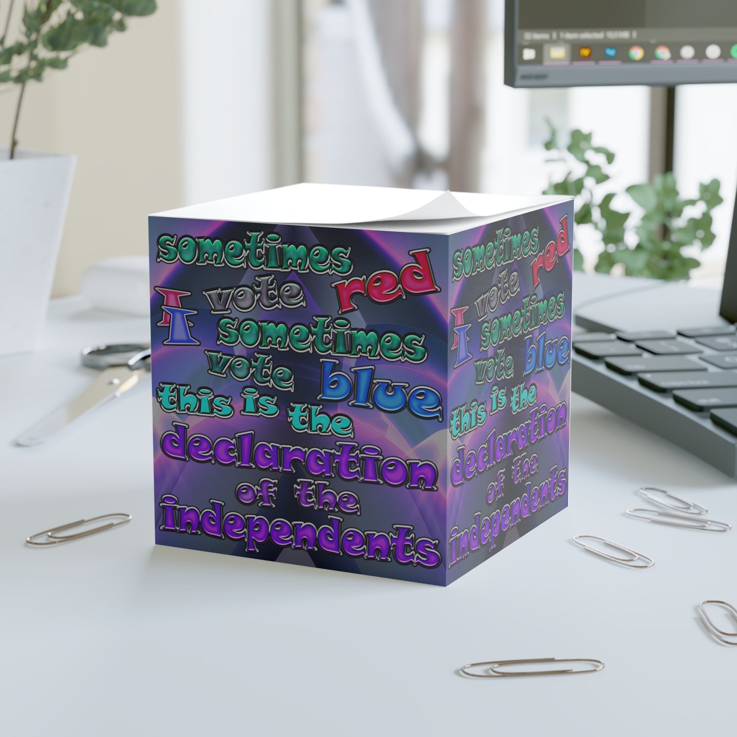 declaration of the independents - note cube (grey-pink wave)