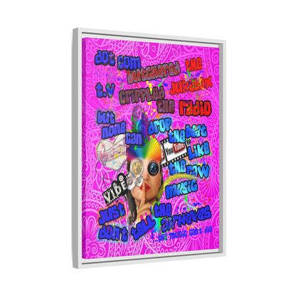 drop the beat - framed canvas art (pink swirl)