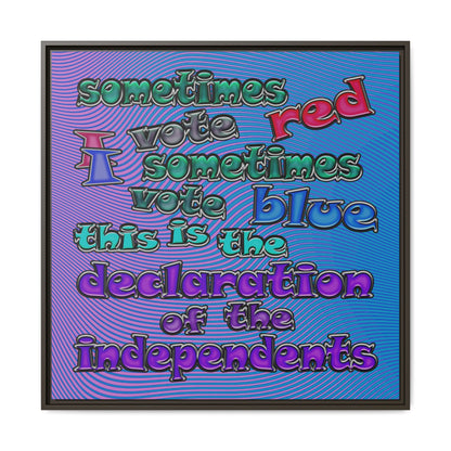 declaration of the independents - framed canvas art (light blue-purple wave)