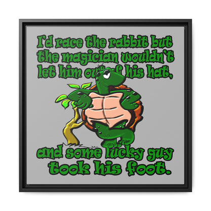 turtle race - framed canvas art (light grey)