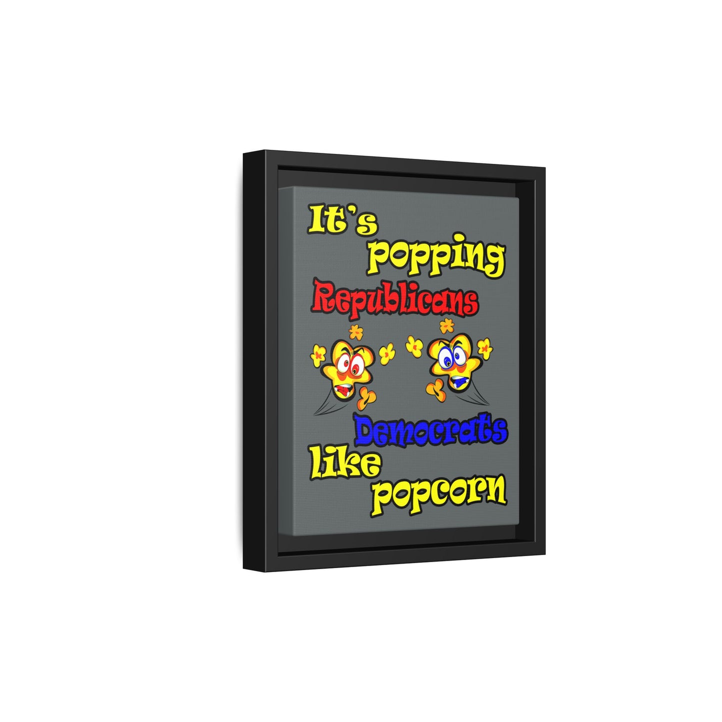 popping like popcorn - framed canvas art (dark grey)
