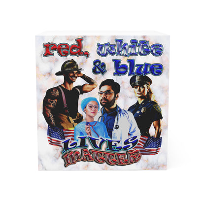 rw&b lives matter - note cube (white marble)