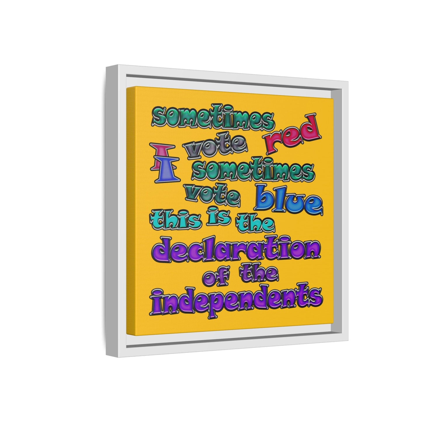 declaration of the independents - framed canvas art (yellow)
