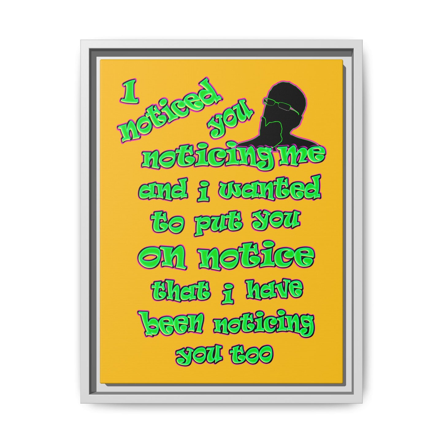 noticed you noticing - framed canvas art (yellow)