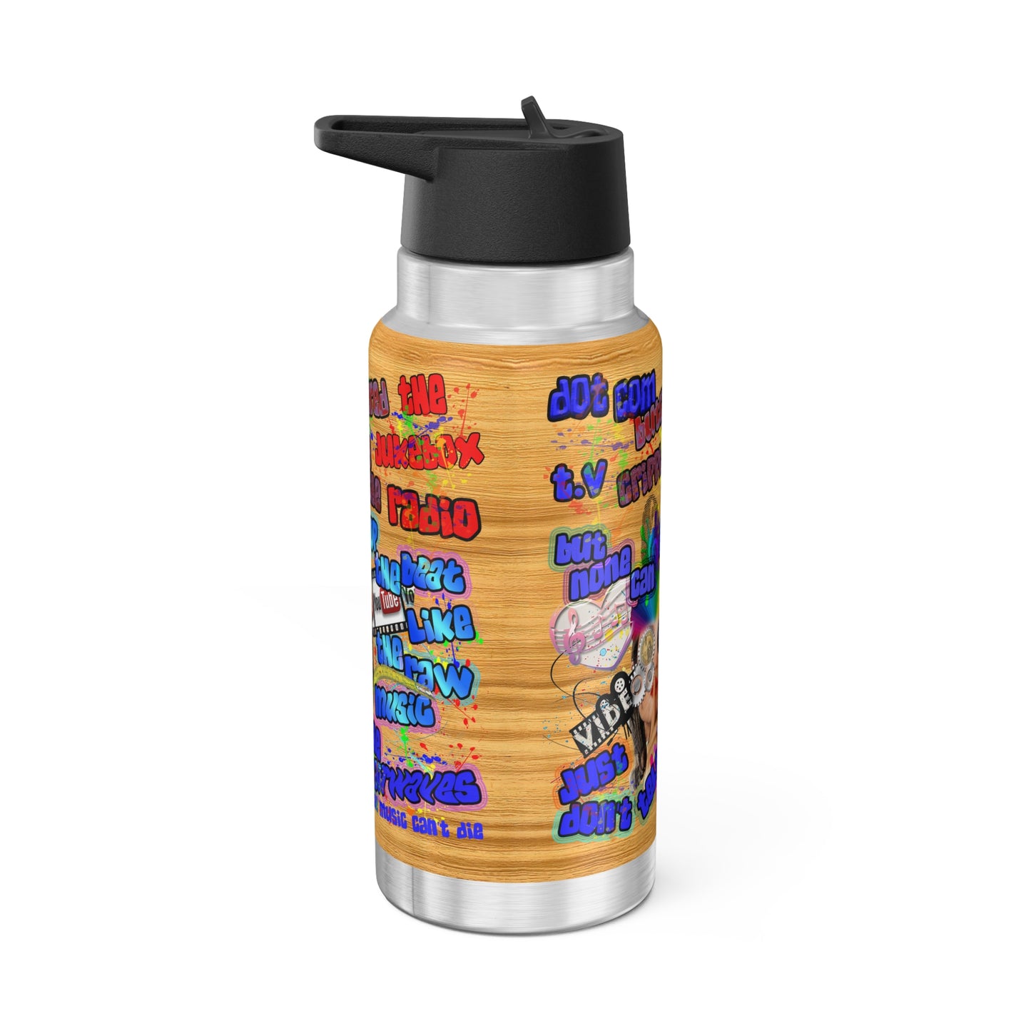 drop the beat - Gator Tumbler, 32oz  (butterscotch wood finish)