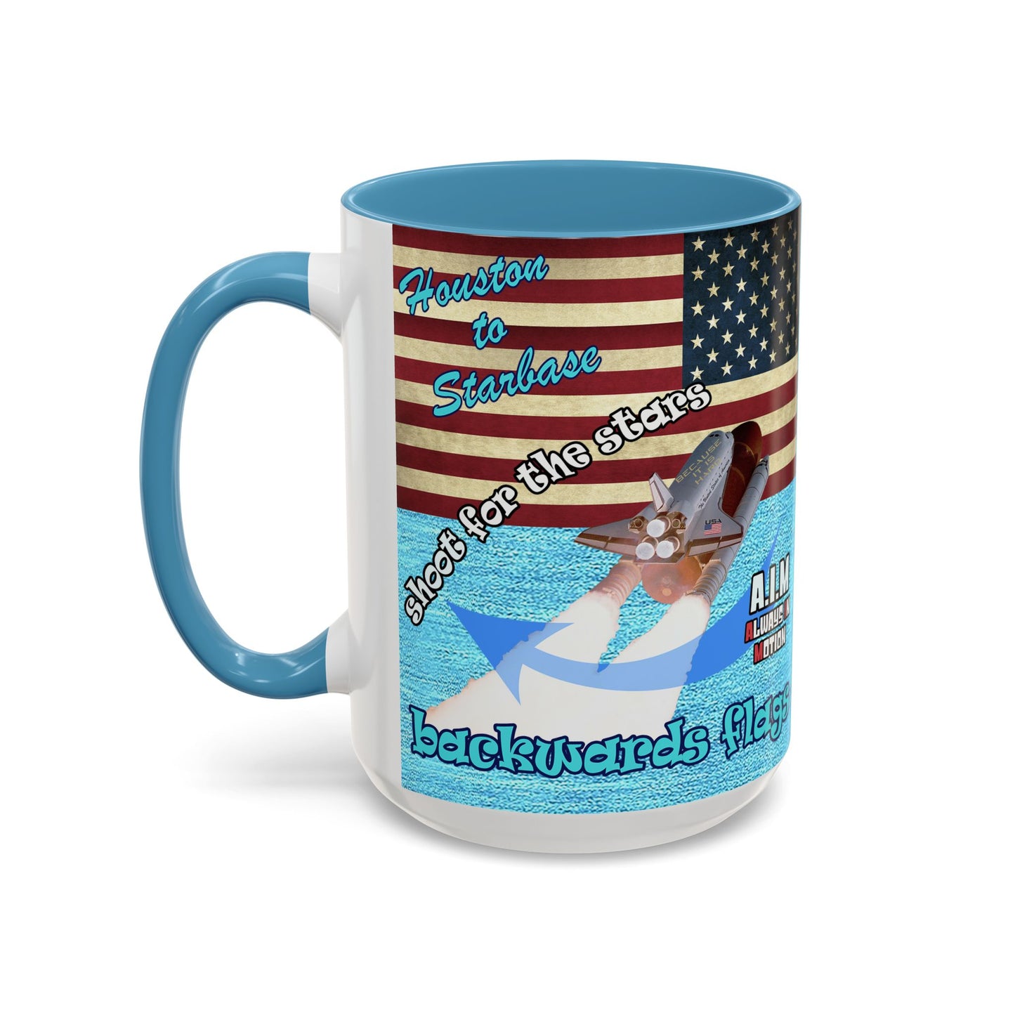 shoot for the stars - Accent Mug (faded blue)
