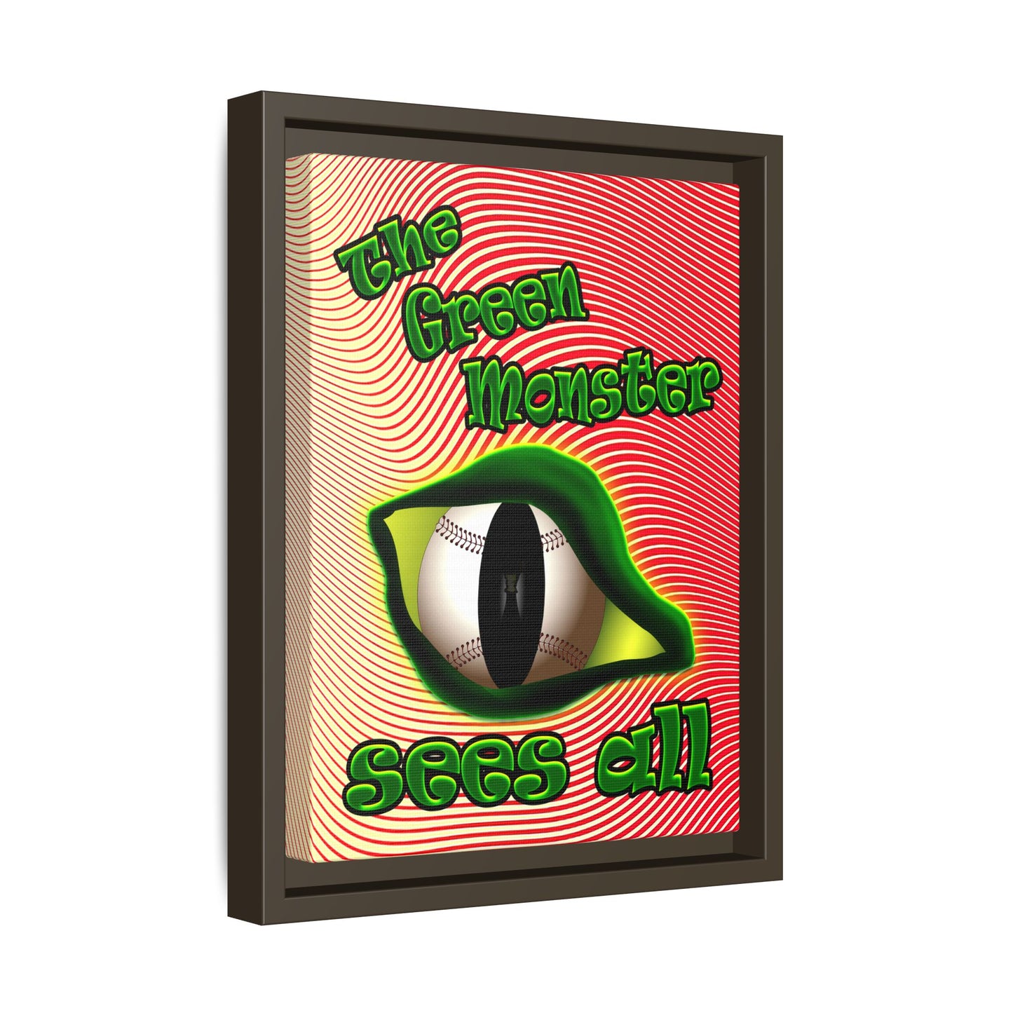green monster - framed canvas art (yellow-orange wave)