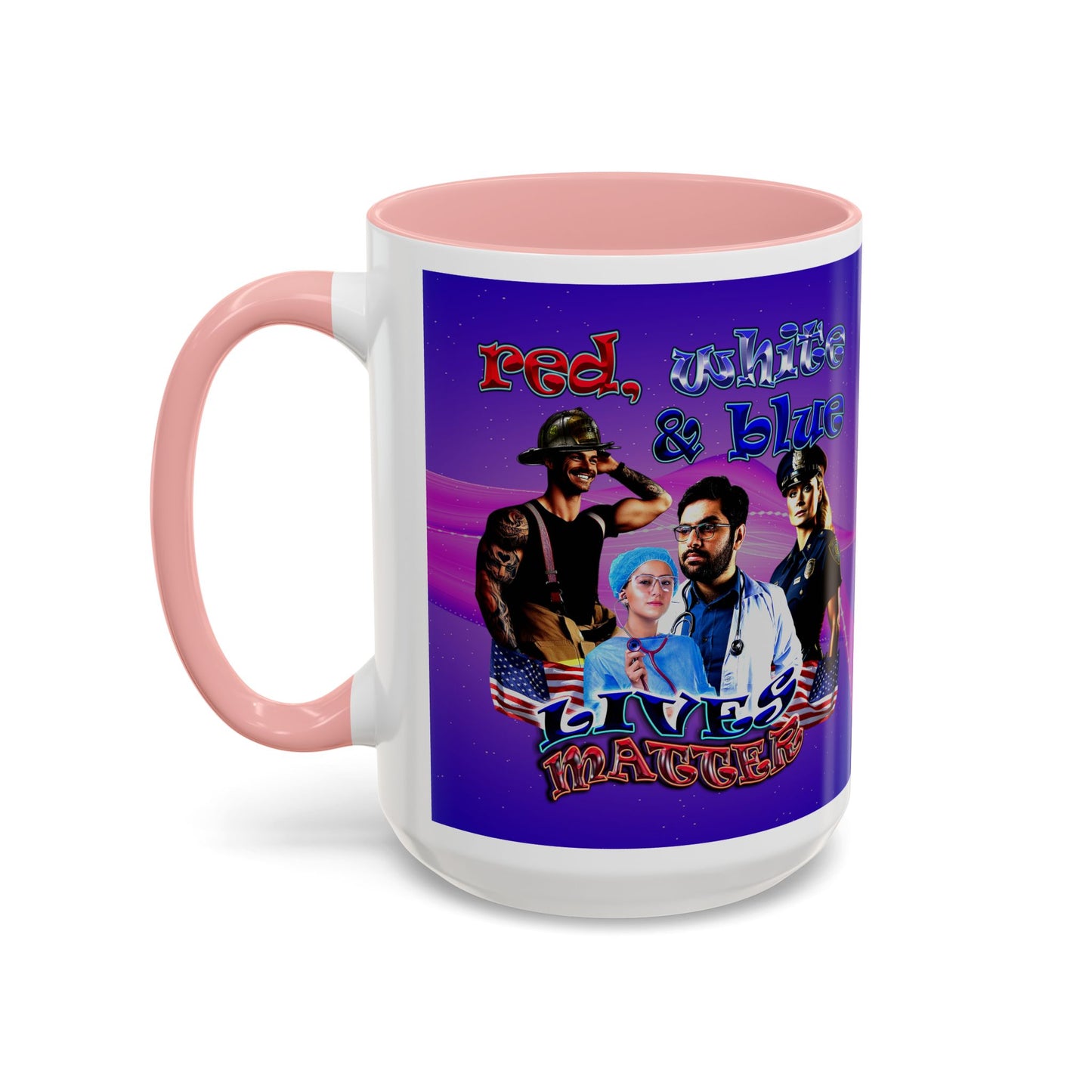 rw&b lives matter - Accent Mug (purple-pink wave)