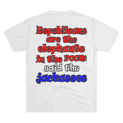 donkeys and elephants - Unisex Tri-Blend Crew Tee