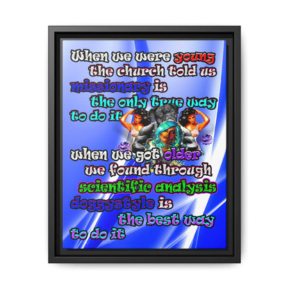 doggystyle - framed canvas art (blue-white wave)