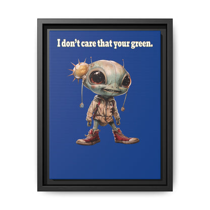 I don't care that your green - framed canvas art (dark blue)