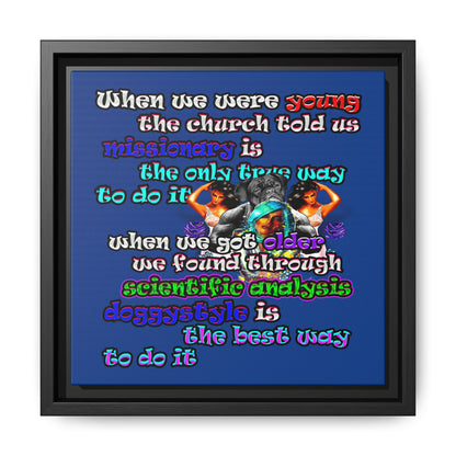doggystyle - framed canvas art (dark blue)