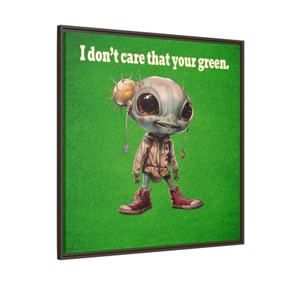 I don't care that your green - framed canvas art (green turf)