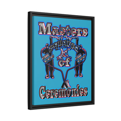 em cee squared - framed canvas art (turquoise)