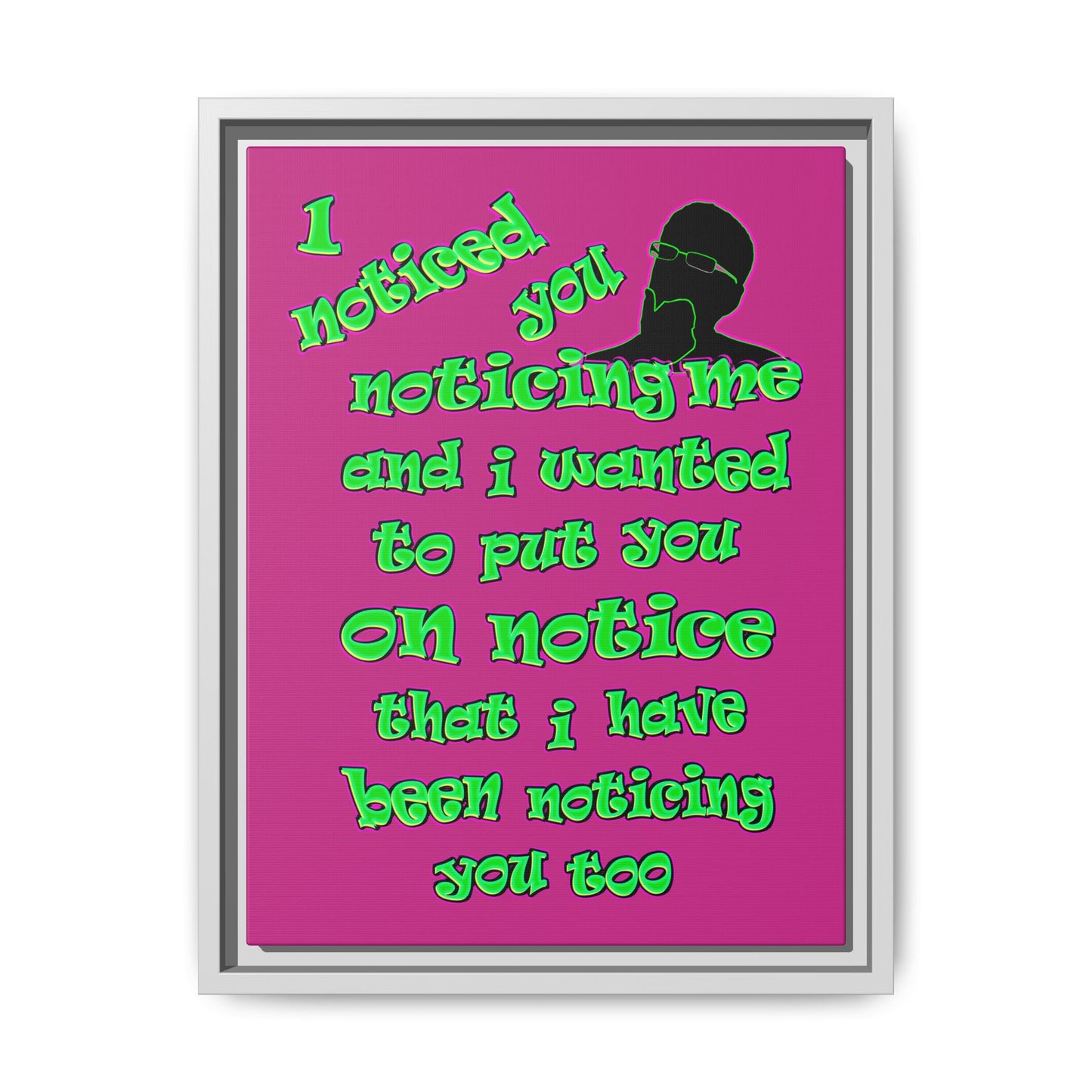 noticed you noticing - framed canvas art (pink)