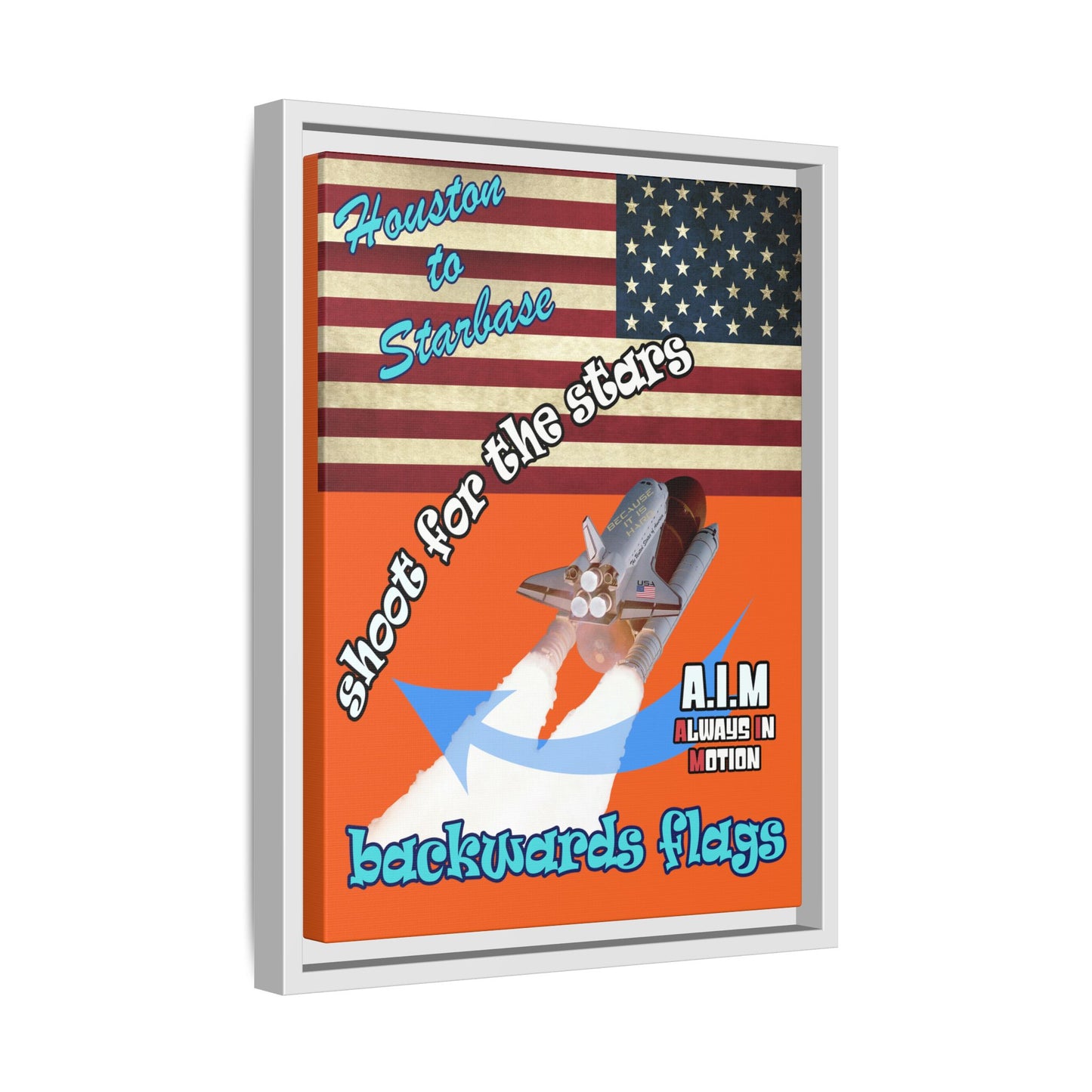 shoot for the stars - framed canvas art (orange)