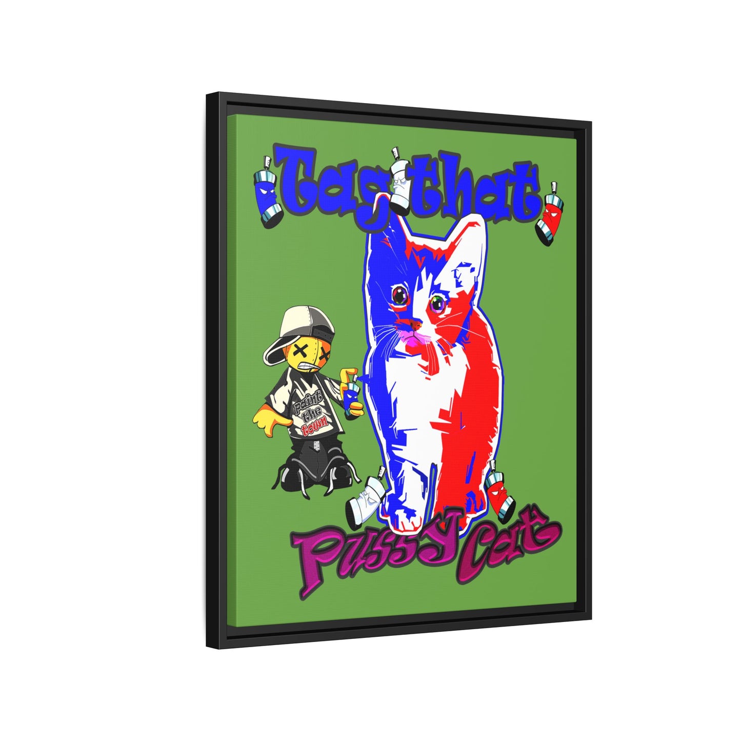 tag that - framed canvas art (green)