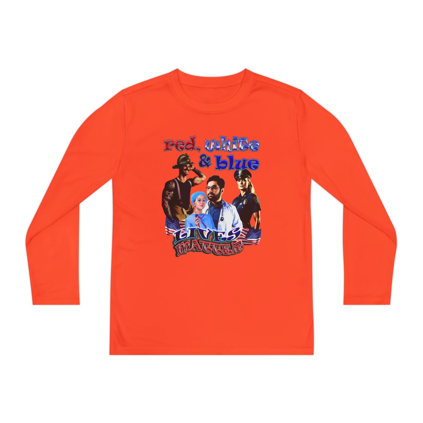 rw&b lives matter - Youth Long Sleeve Competitor Tee