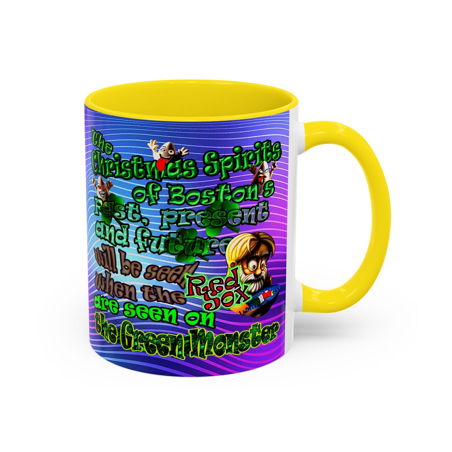 christmas spirits of boston - Accent Mug (purple wave)