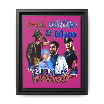 rw&b lives matter - framed canvas art (pink)