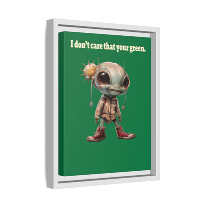 I don't care that your green - framed canvas art (dark green)