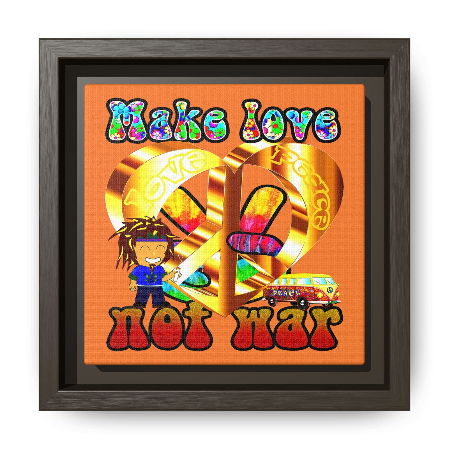 love peace - framed canvas art (crusta)