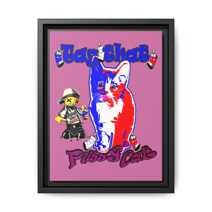 tag that - framed canvas art (light pink)