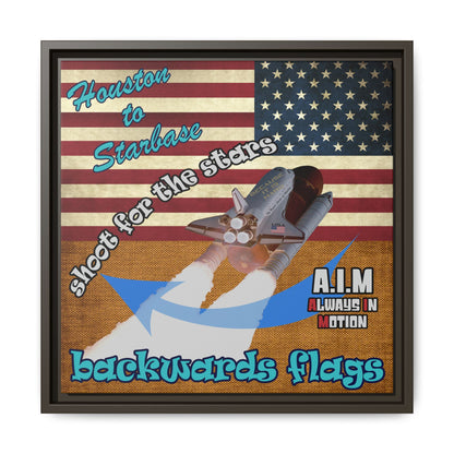 shoot for the stars - framed canvas art (brown papyrus)