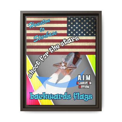 shoot for the stars - framed canvas art (rainbow split)