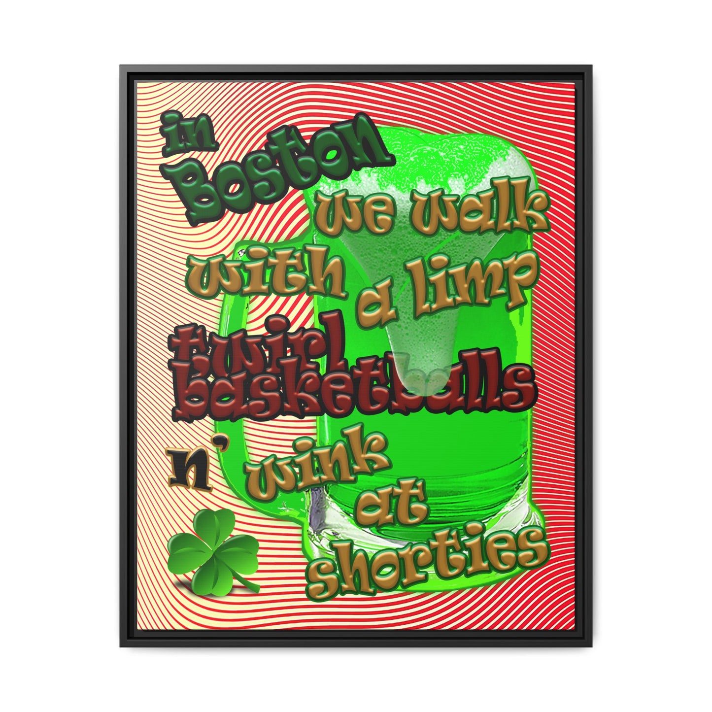 celtics logo - framed canvas art (yellow-orange wave)