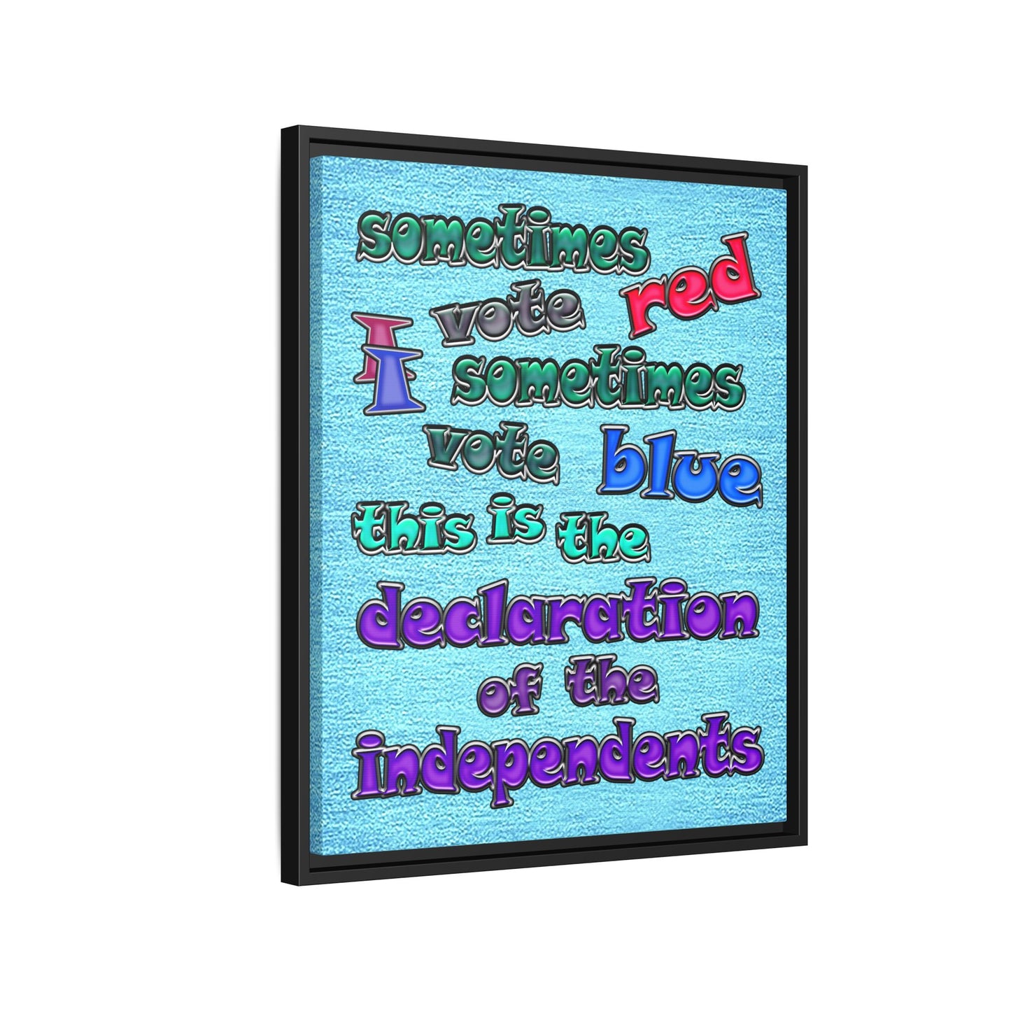 declaration of the independents - framed canvas art (faded blue)