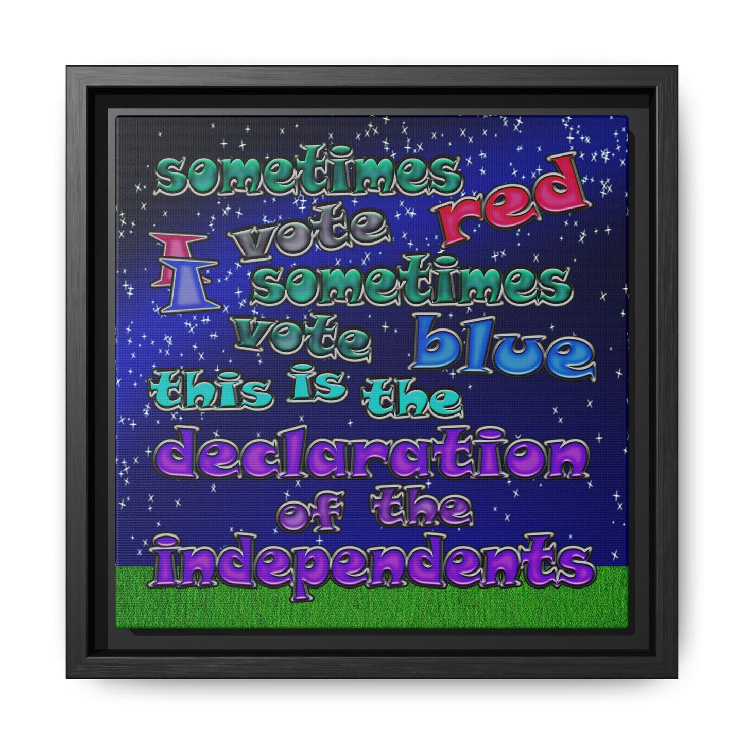 declaration of the independents - framed canvas art ('snoops' background)