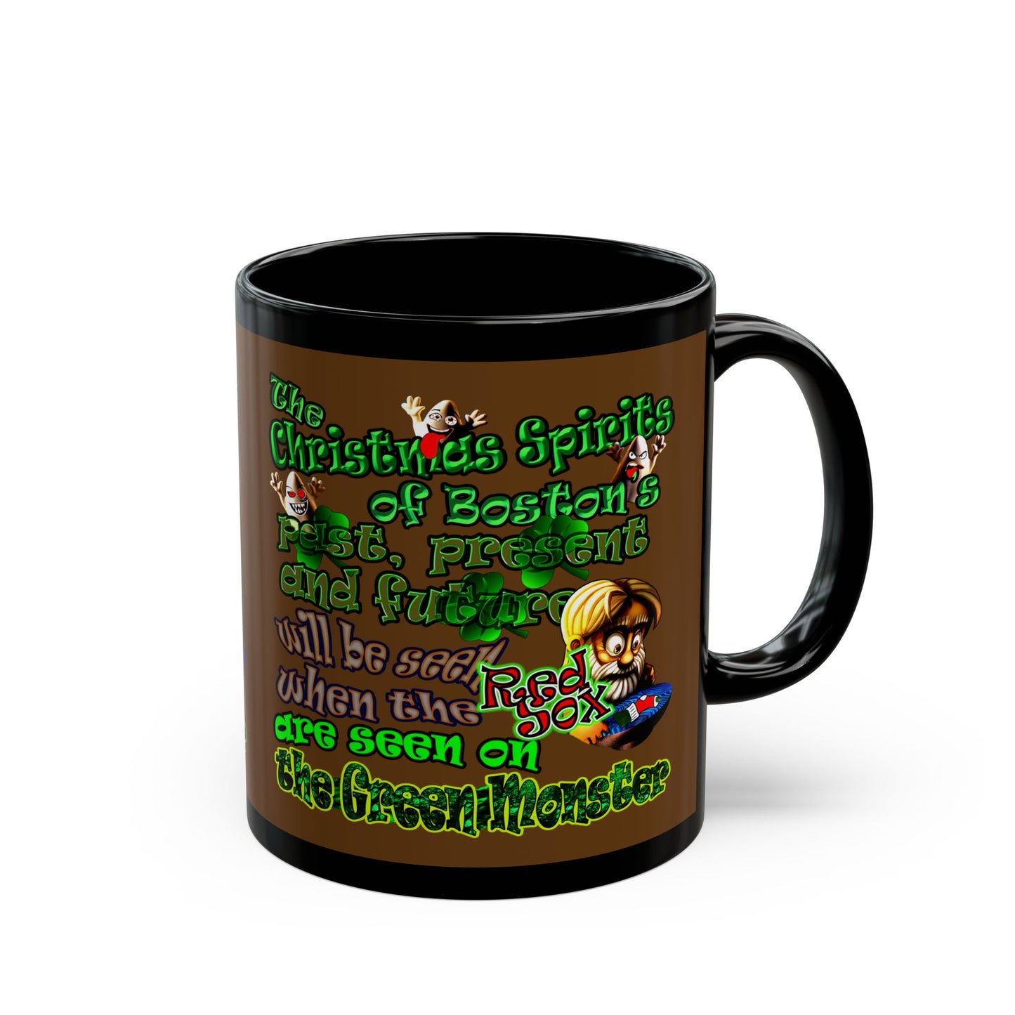 christmas spirits of boston - Black Mug (brown)