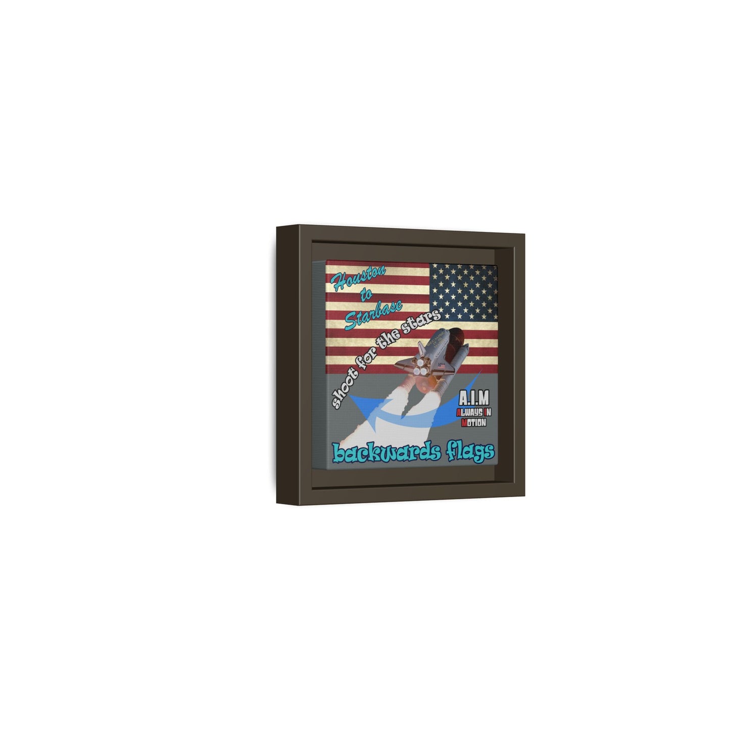 shoot for the stars - framed canvas art (dark grey)