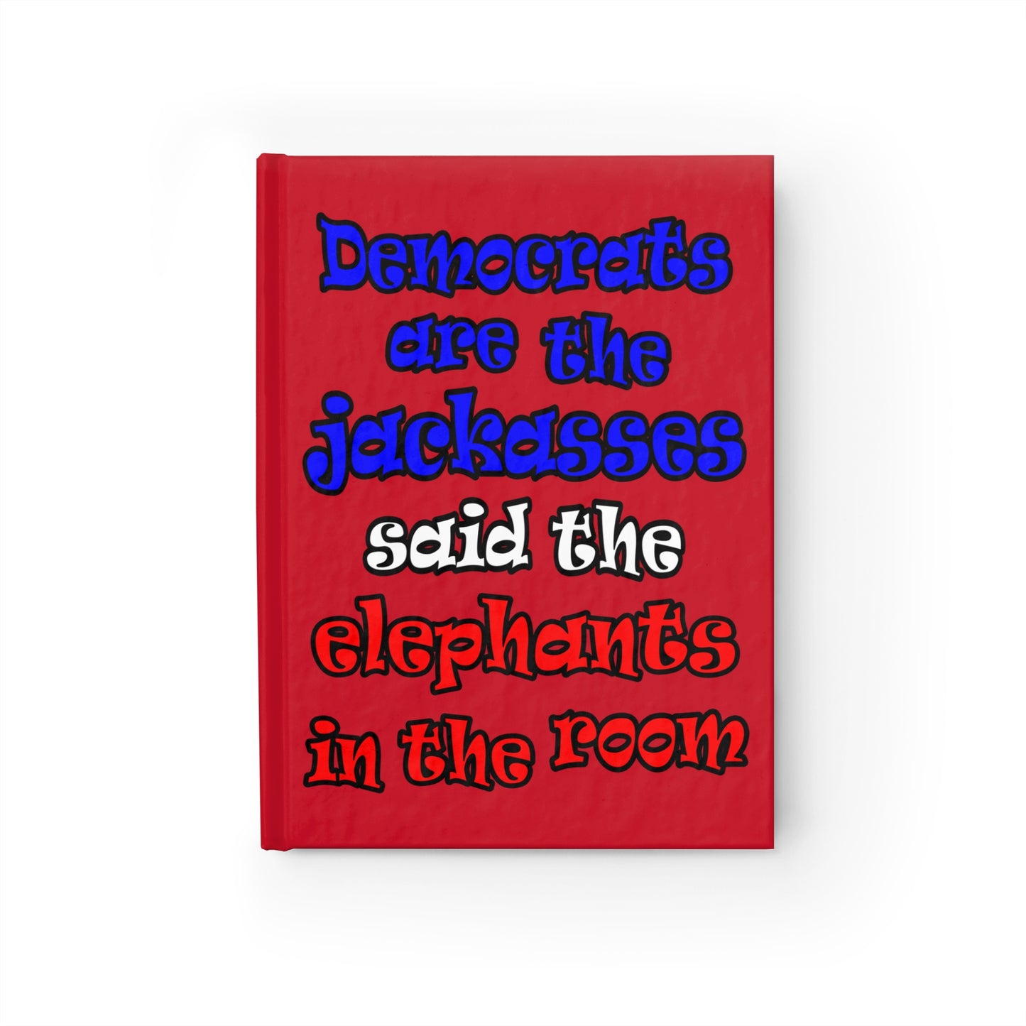 donkeys and elephants - journal-lined (dark red)