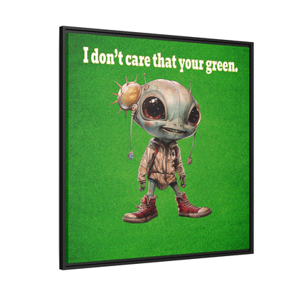 I don't care that your green - framed canvas art (green turf)