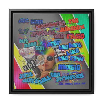 drop the beat - framed canvas art (rainbow split)