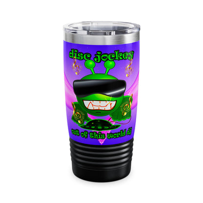 disc jockey - Ringneck Tumbler, 20oz (purple-pink wave)