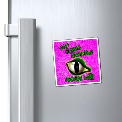 green monster - Magnets - (pink swirl)