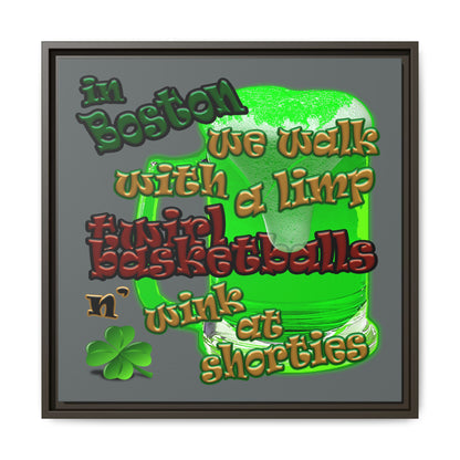 celtics logo - framed canvas art (dark grey)