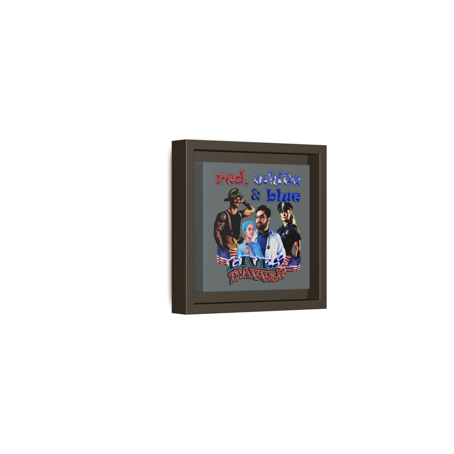 rw&b lives matter - framed canvas art (dark grey)