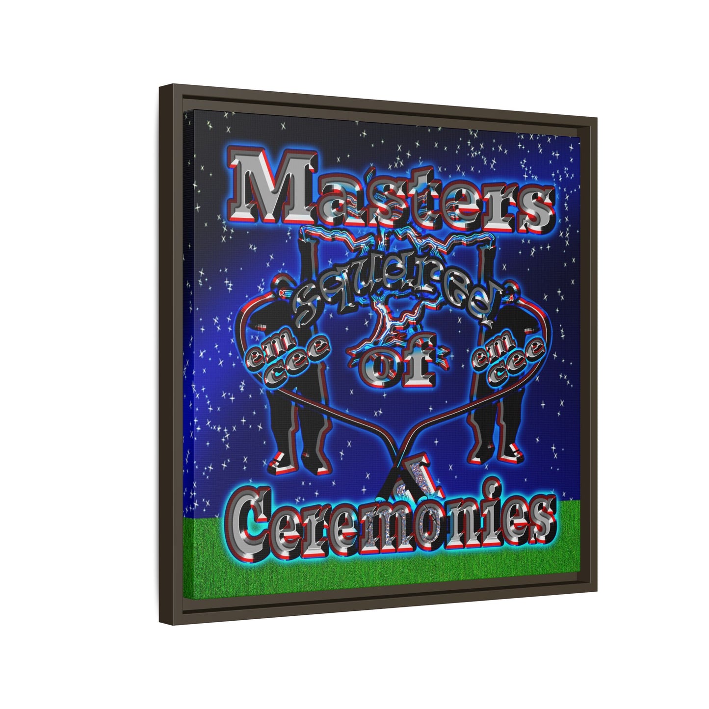 em cee squared - framed canvas art ('snoops' background)