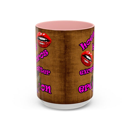 hoes b4 bros - Accent Mug (brown papyrus)