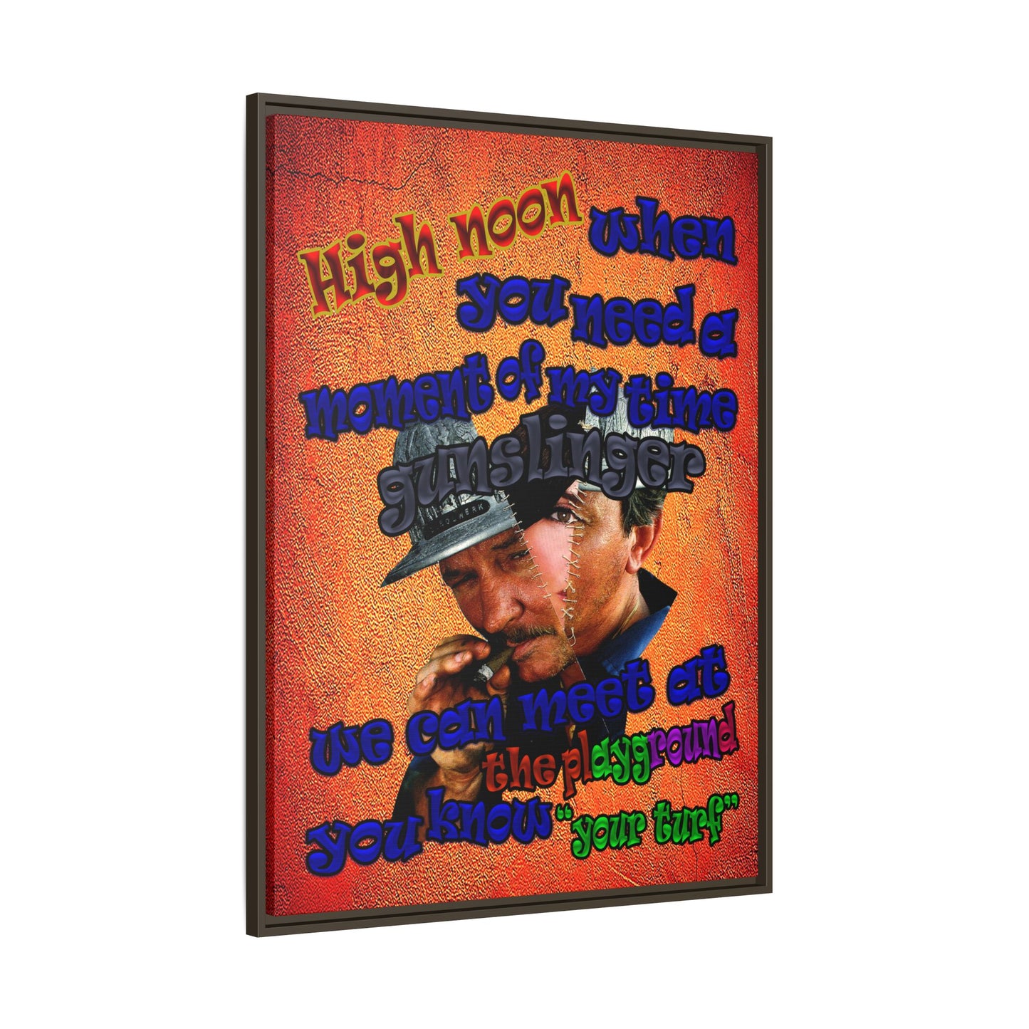 high noon - framed canvas art (burnt orange)