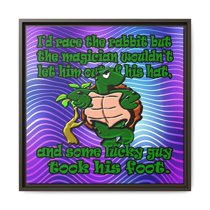 turtle race - framed canvas art (purple wave)