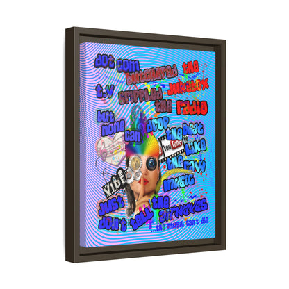 drop the beat - framed canvas art (light blue-purple wave)